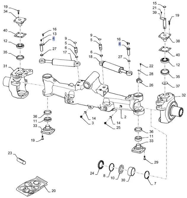 87674623 - Палец цилиндра гидр. рул. моста пер. DS 5кл. TGT8./Mg.